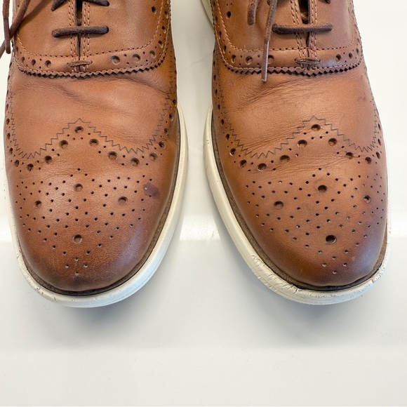 Cole Haan Men's Miles Leather Wingtip Oxford Shoes Brown 11.5 M Slip Resistant - Picture 4 of 11